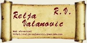 Relja Valanović vizit kartica